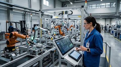 Industrial Automation Plants Information With Robotics, Sensors, and Industrial Control Systems